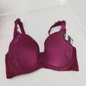 NWT Burgundy Angelina Underwire Bra 34DD